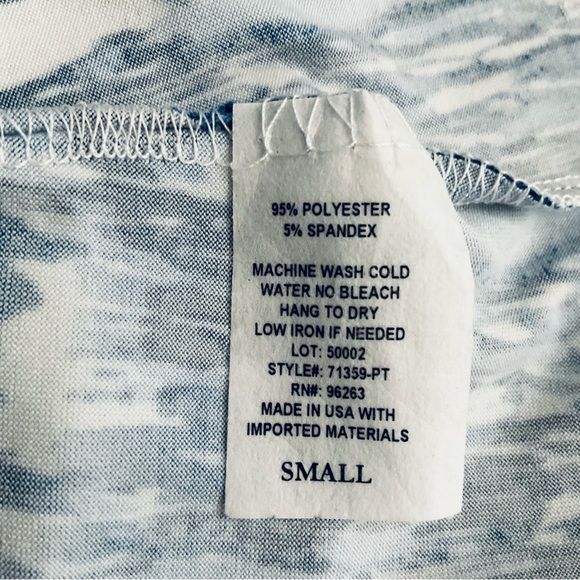 NWT TIFFANY & GREY Silky Blue Sleeveless Blouse Petite Small Office Work Dress - Picture 8 of 8